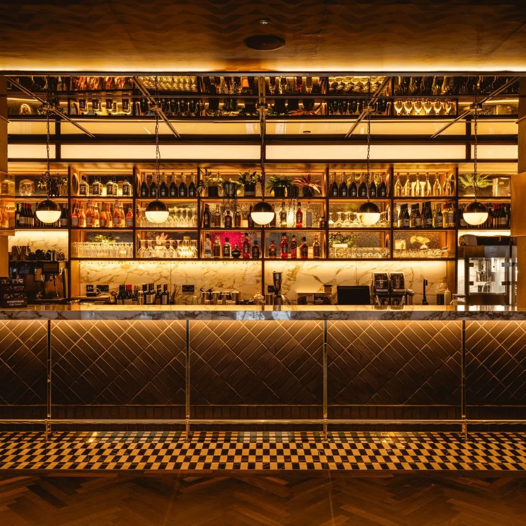 The illuminated bar at Everyman Brentford