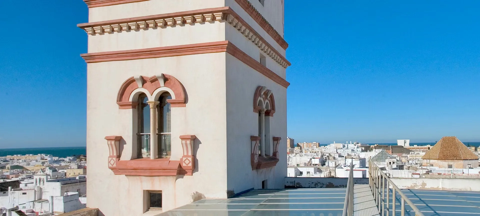 Torre Tavira seen against the old town of Cádiz, one of more than 130 watchtowers on the city skyline